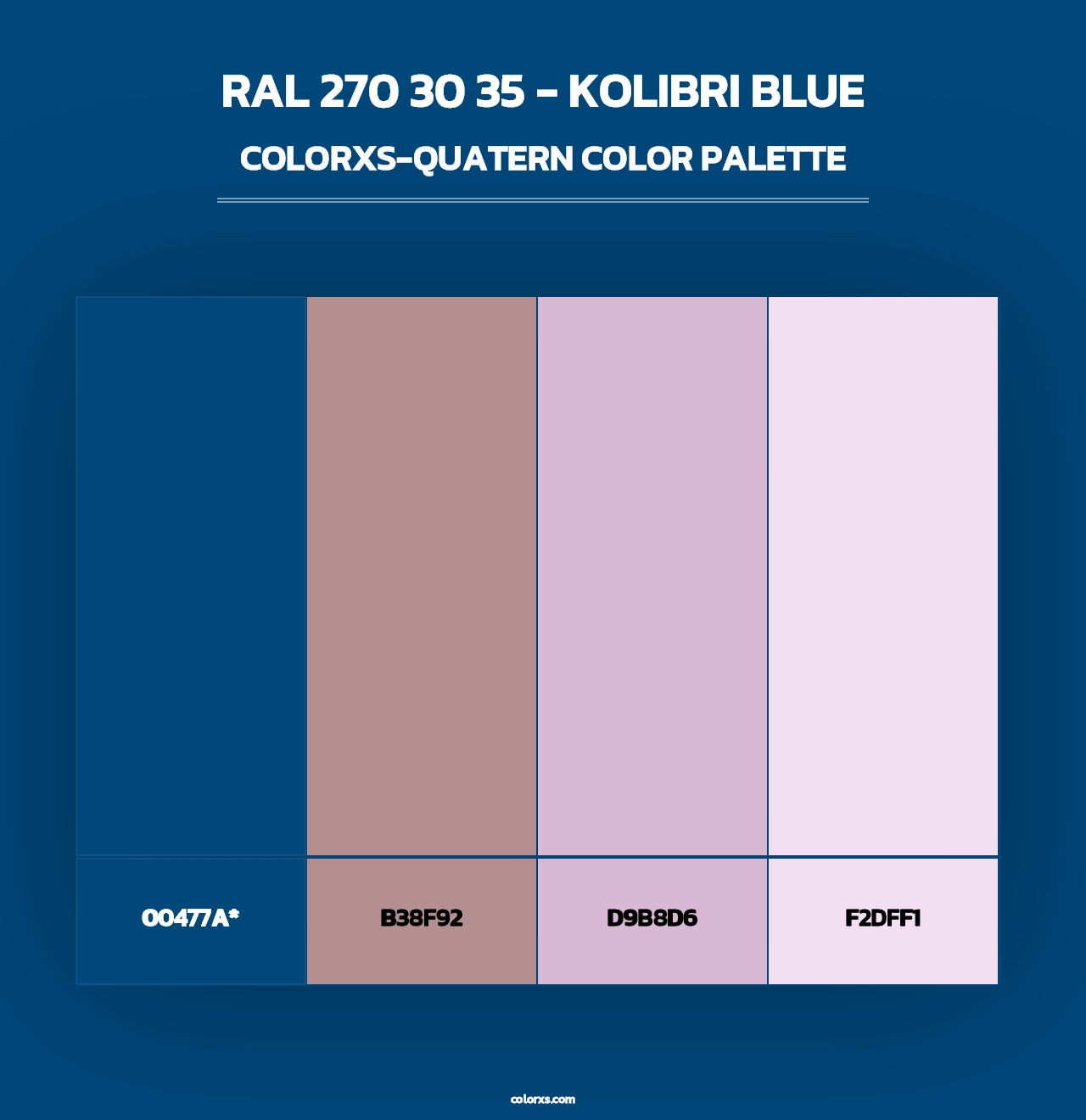 RAL 270 30 35 - Kolibri Blue - Colorxs Quad Palette