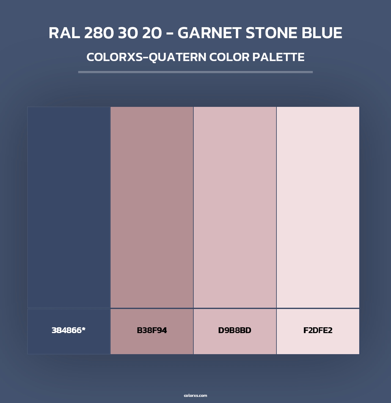 RAL 280 30 20 - Garnet Stone Blue - Colorxs Quad Palette
