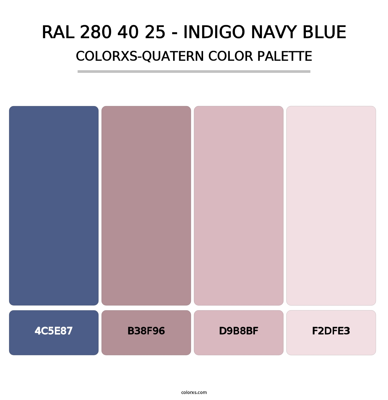 RAL 280 40 25 - Indigo Navy Blue - Colorxs Quatern Palette