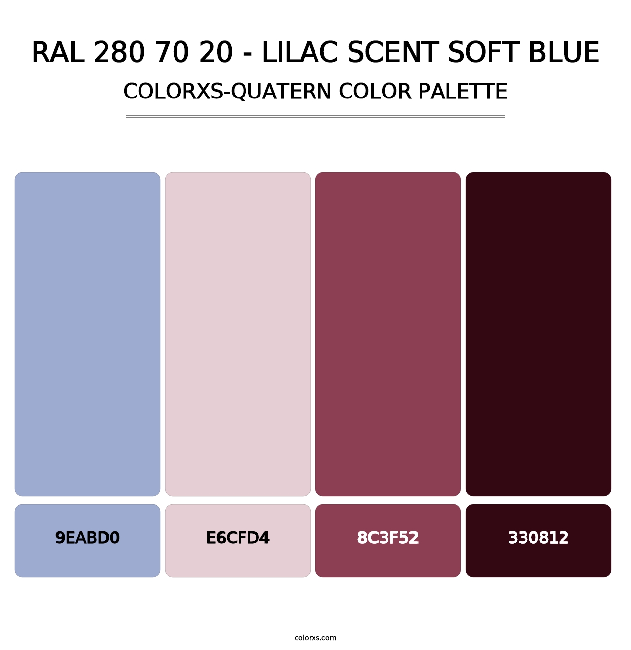 RAL 280 70 20 - Lilac Scent Soft Blue - Colorxs Quatern Palette