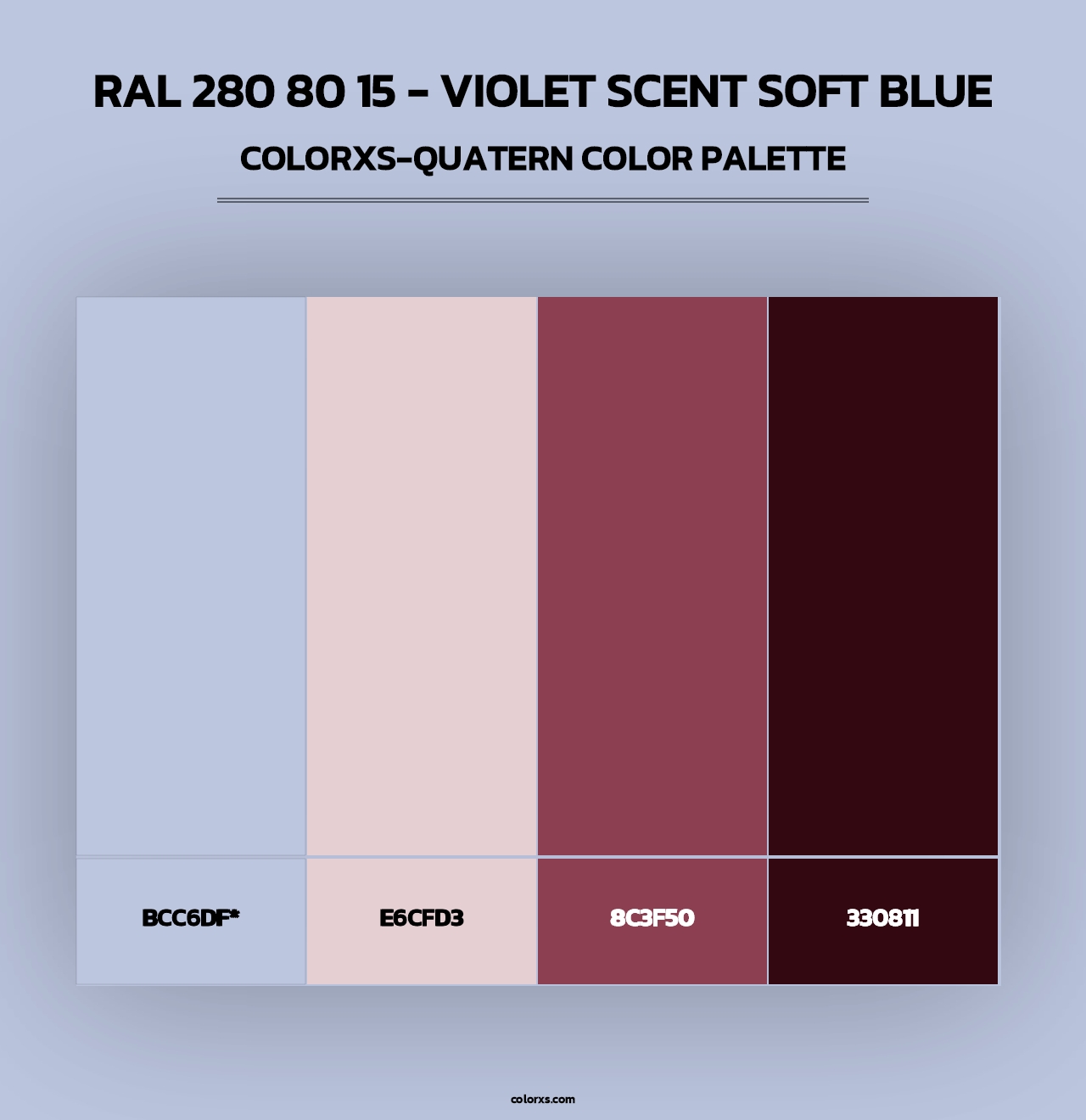 RAL 280 80 15 - Violet Scent Soft Blue - Colorxs Quad Palette
