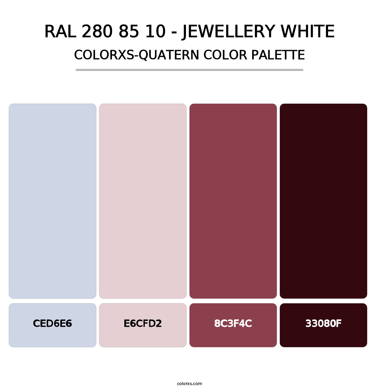 RAL 280 85 10 - Jewellery White - Colorxs Quatern Palette