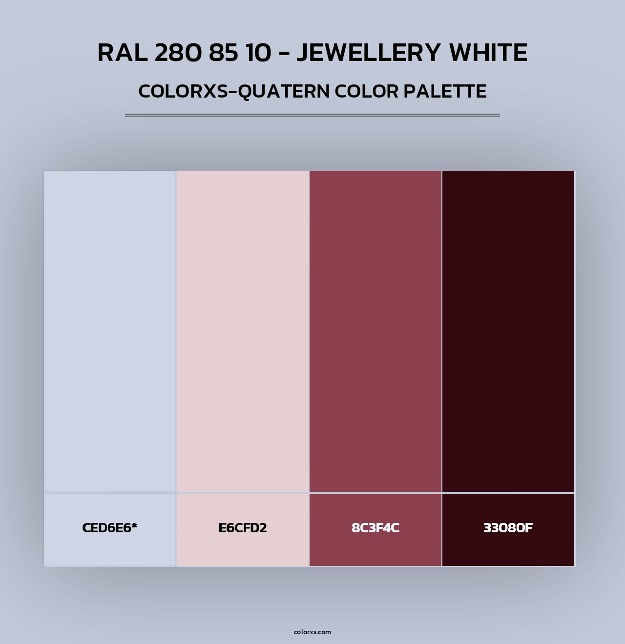 RAL 280 85 10 - Jewellery White - Colorxs Quad Palette