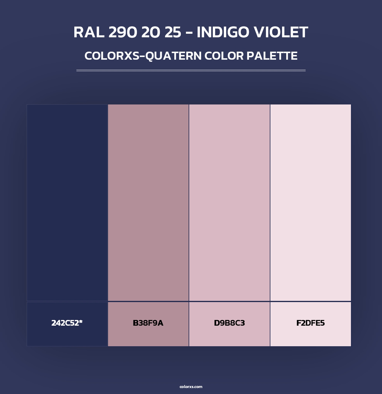 RAL 290 20 25 - Indigo Violet - Colorxs Quad Palette