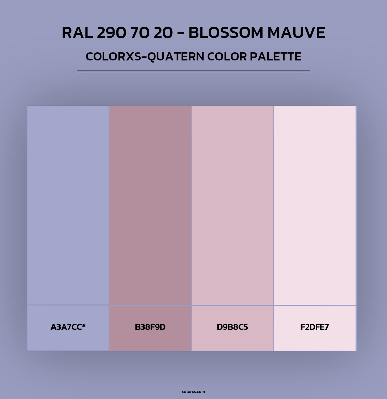 RAL 290 70 20 - Blossom Mauve - Colorxs Quad Palette