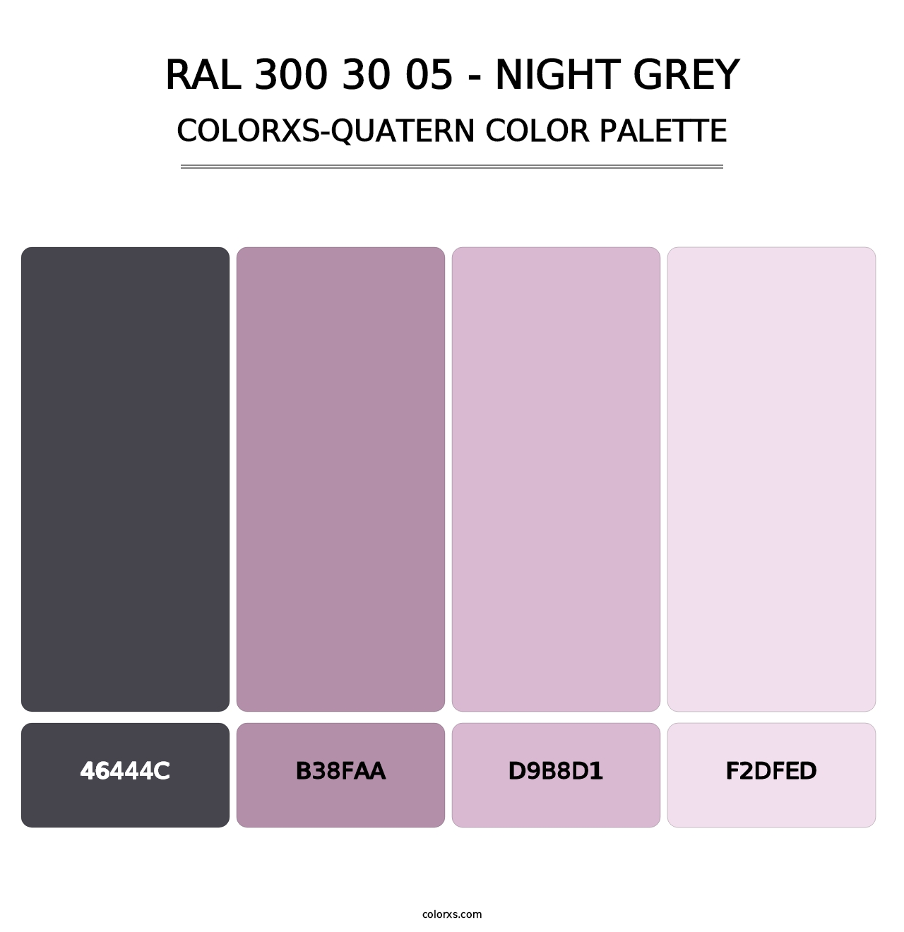 RAL 300 30 05 - Night Grey - Colorxs Quatern Palette