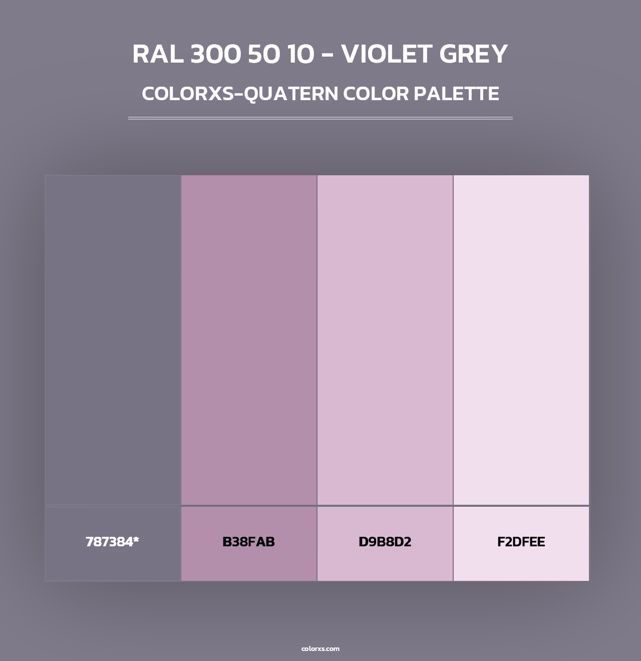 RAL 300 50 10 - Violet Grey - Colorxs Quad Palette