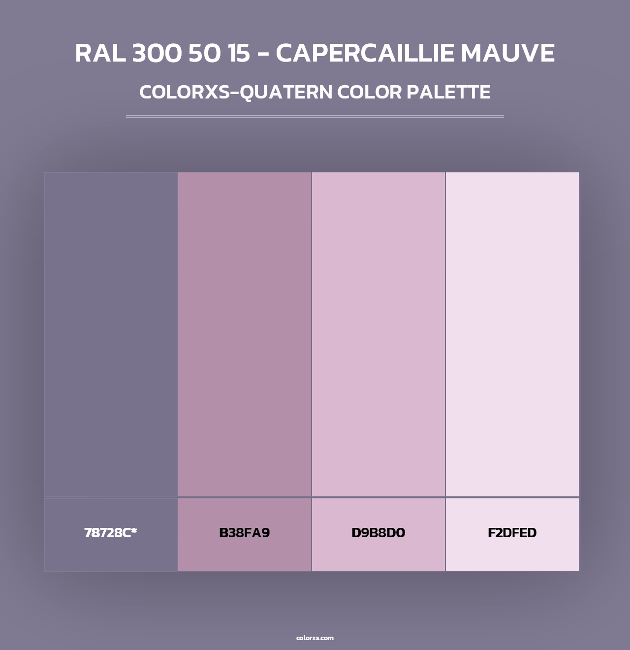 RAL 300 50 15 - Capercaillie Mauve - Colorxs Quad Palette
