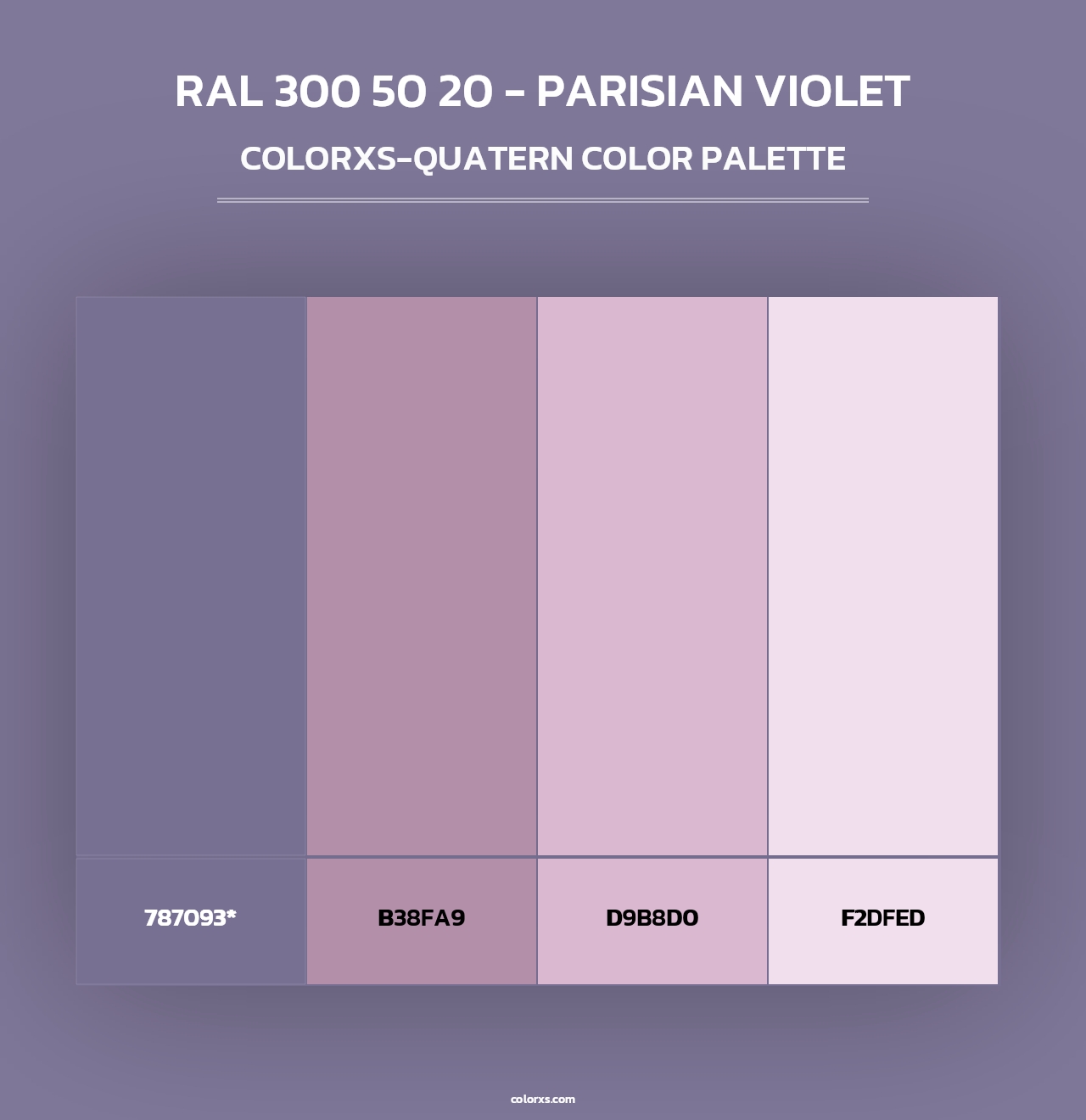 RAL 300 50 20 - Parisian Violet - Colorxs Quad Palette