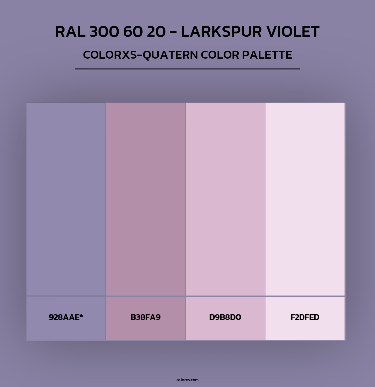 RAL 300 60 20 - Larkspur Violet - Colorxs Quad Palette
