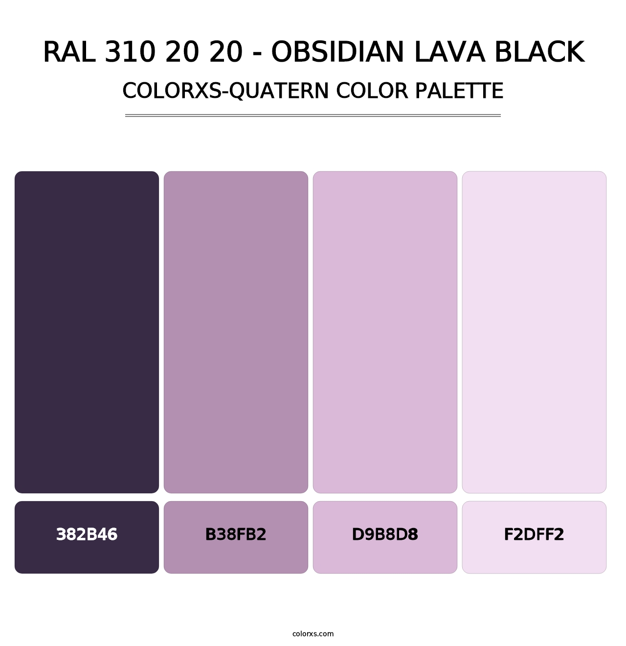 RAL 310 20 20 - Obsidian Lava Black - Colorxs Quatern Palette