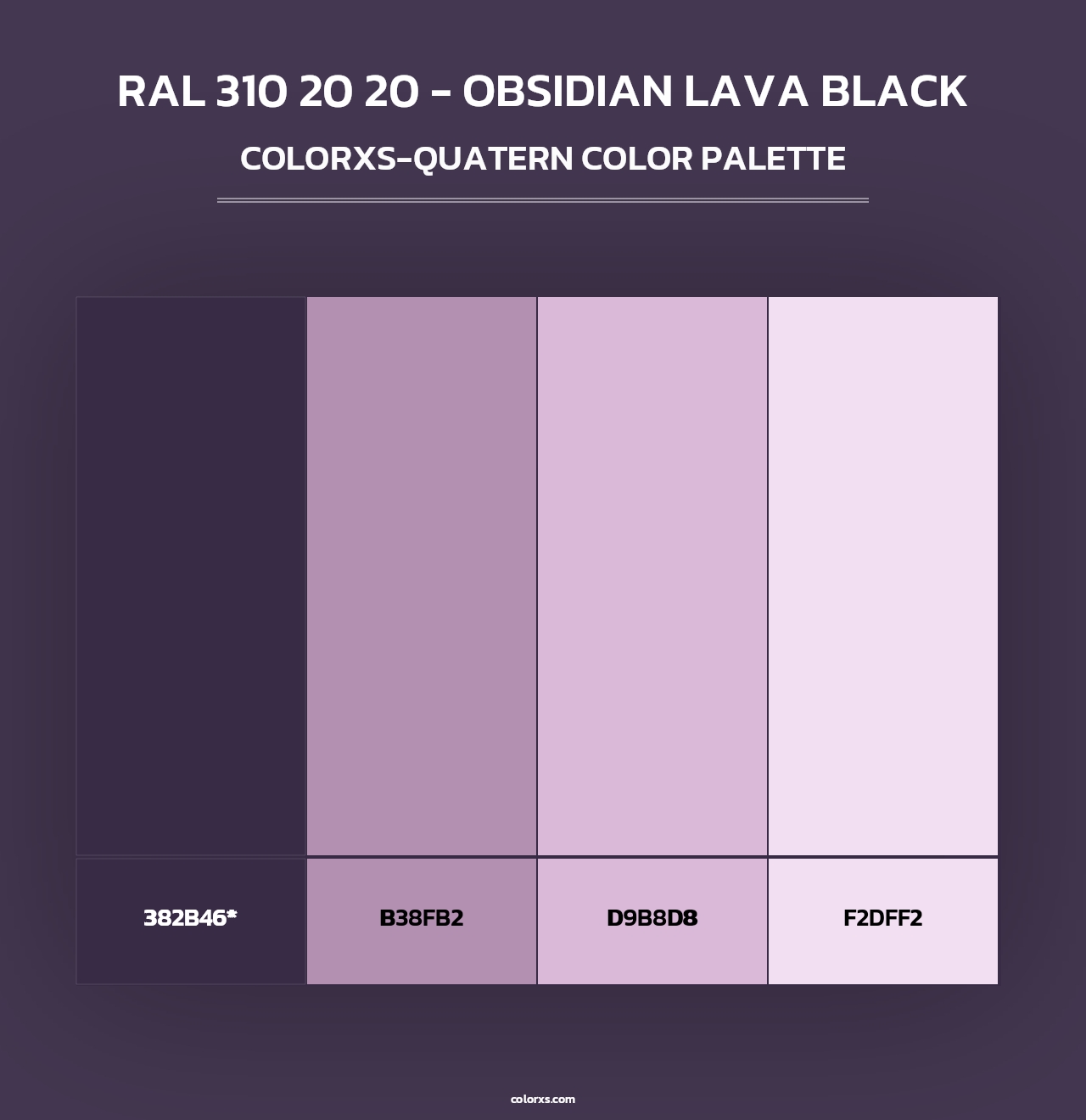 RAL 310 20 20 - Obsidian Lava Black - Colorxs Quad Palette