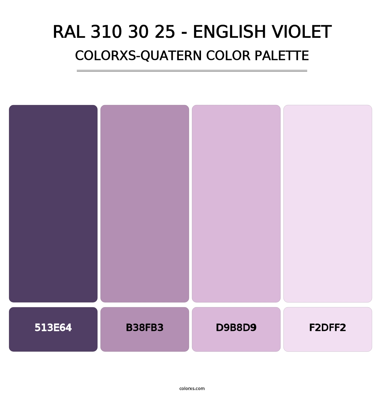 RAL 310 30 25 - English Violet - Colorxs Quatern Palette