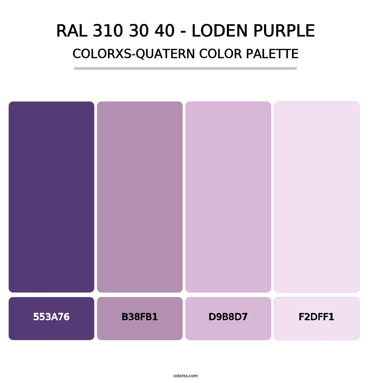 RAL 310 30 40 - Loden Purple - Colorxs Quatern Palette