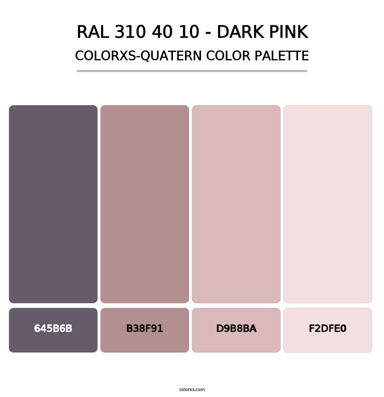 RAL 310 40 10 - Dark Pink - Colorxs Quatern Palette