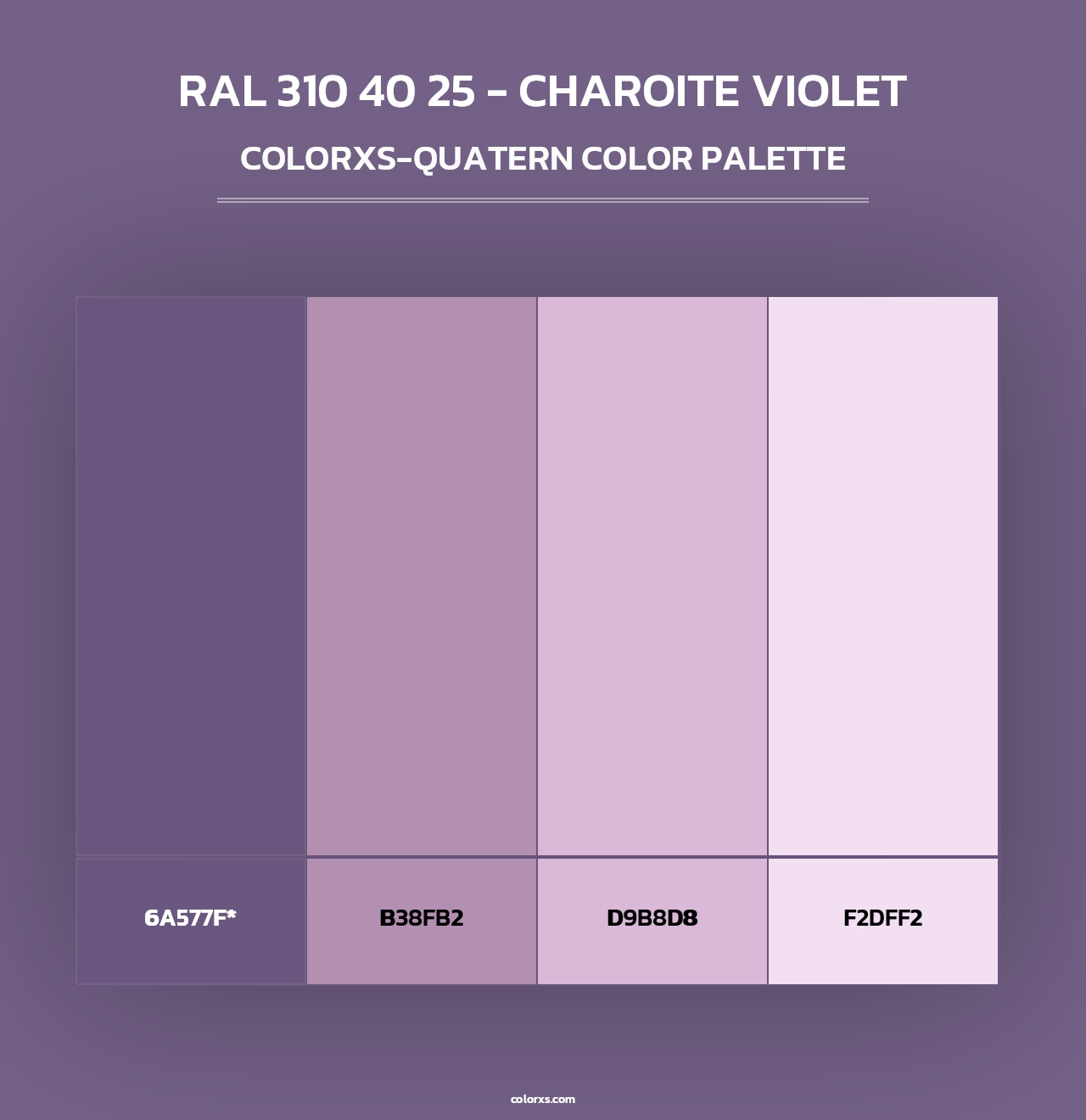 RAL 310 40 25 - Charoite Violet - Colorxs Quad Palette