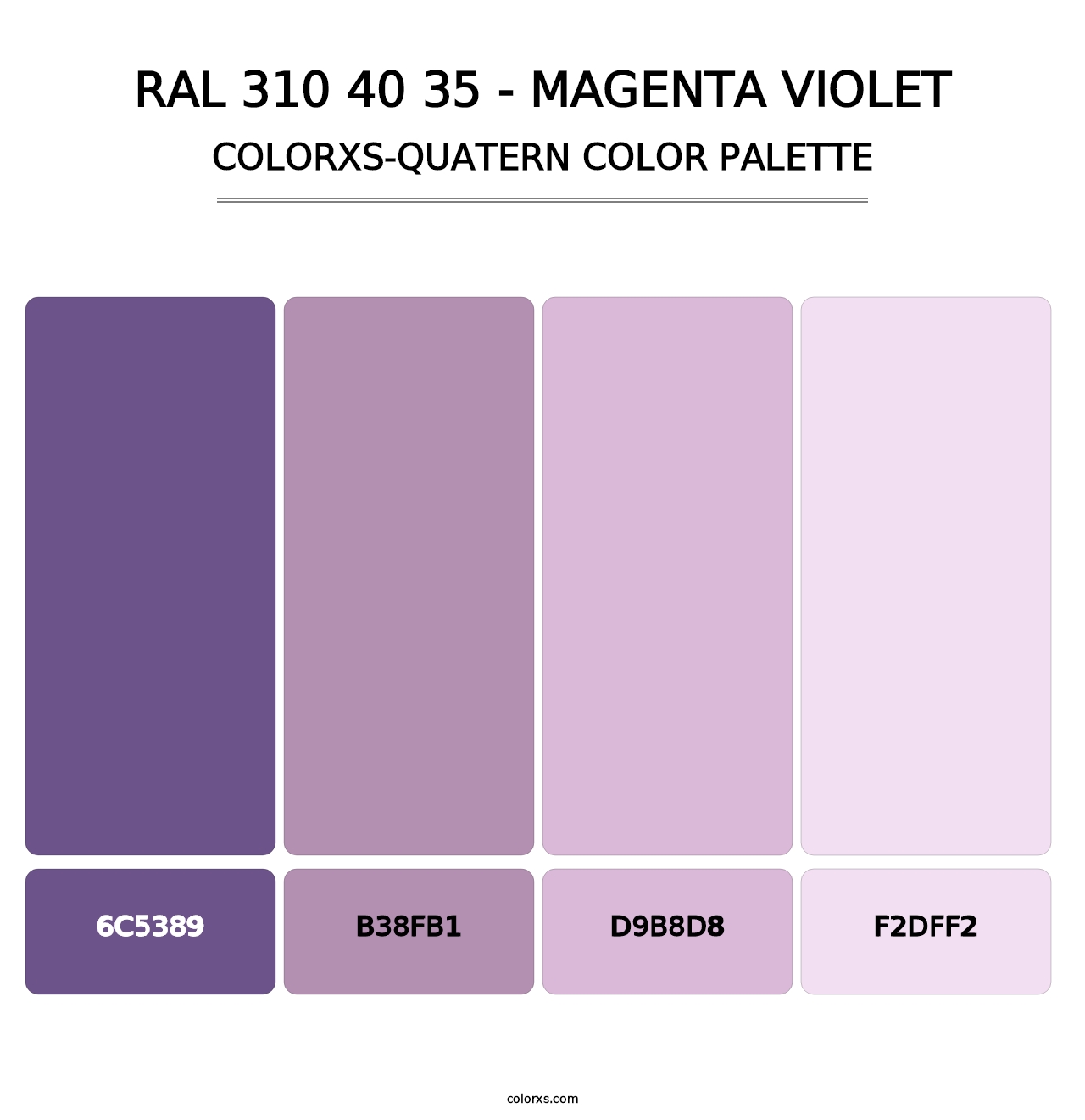 RAL 310 40 35 - Magenta Violet - Colorxs Quatern Palette