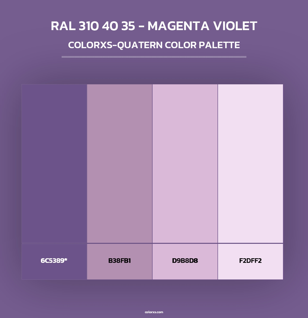 RAL 310 40 35 - Magenta Violet - Colorxs Quad Palette