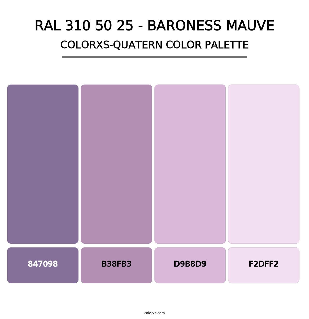 RAL 310 50 25 - Baroness Mauve - Colorxs Quatern Palette
