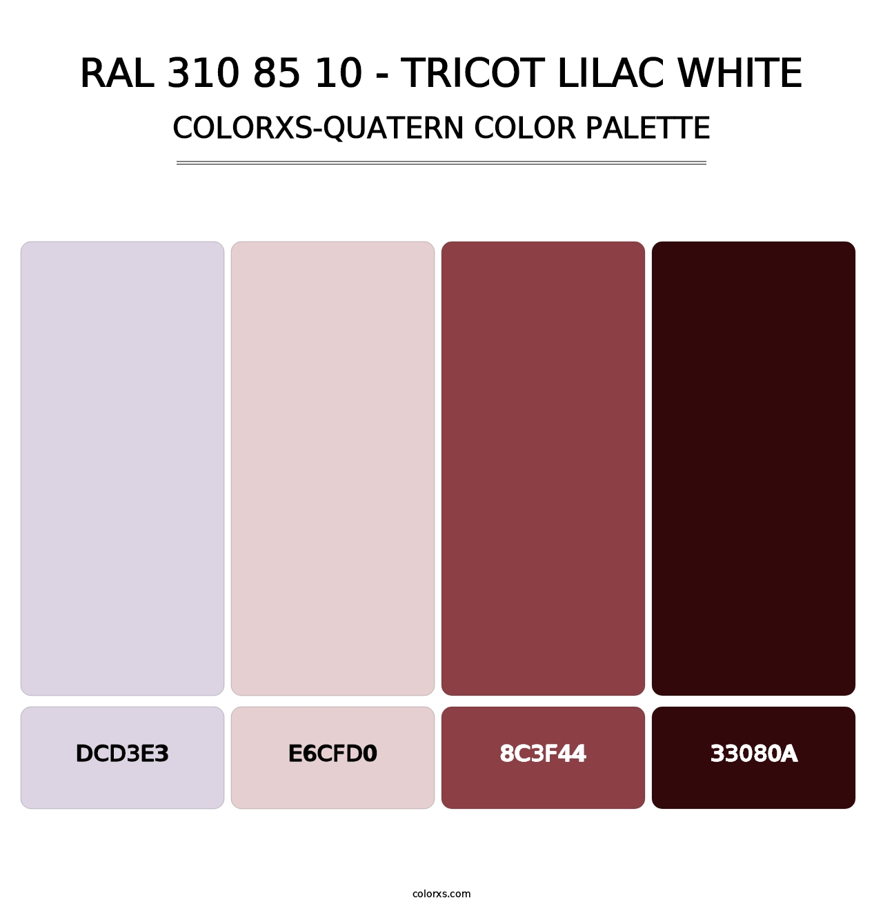 RAL 310 85 10 - Tricot Lilac White - Colorxs Quatern Palette