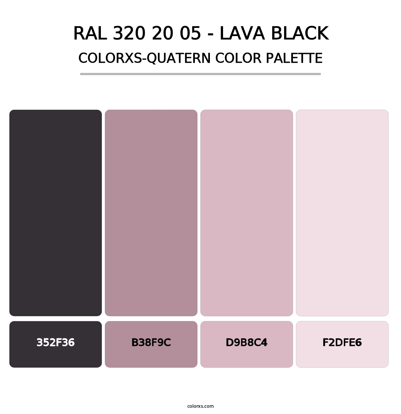 RAL 320 20 05 - Lava Black - Colorxs Quatern Palette