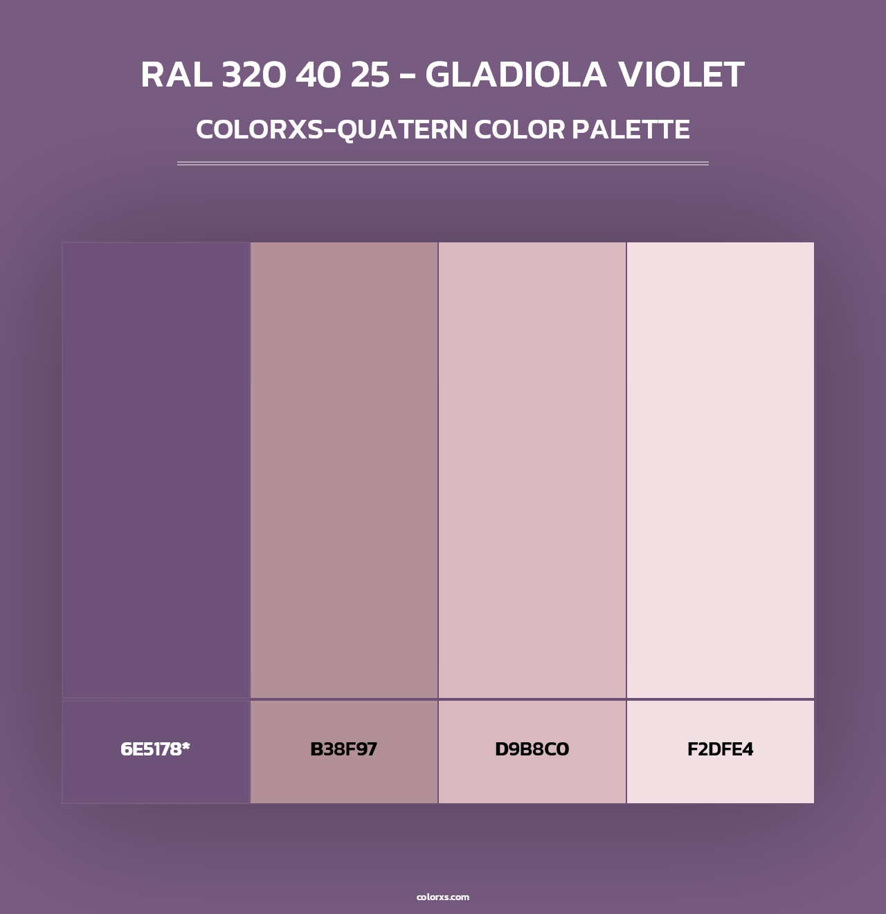 RAL 320 40 25 - Gladiola Violet - Colorxs Quad Palette