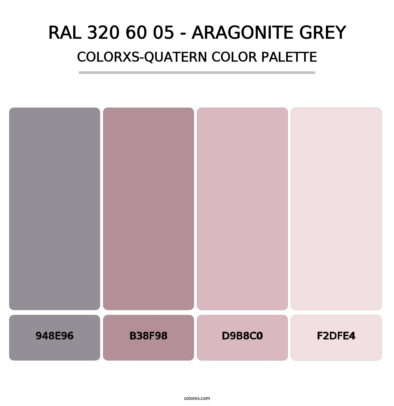RAL 320 60 05 - Aragonite Grey - Colorxs Quatern Palette