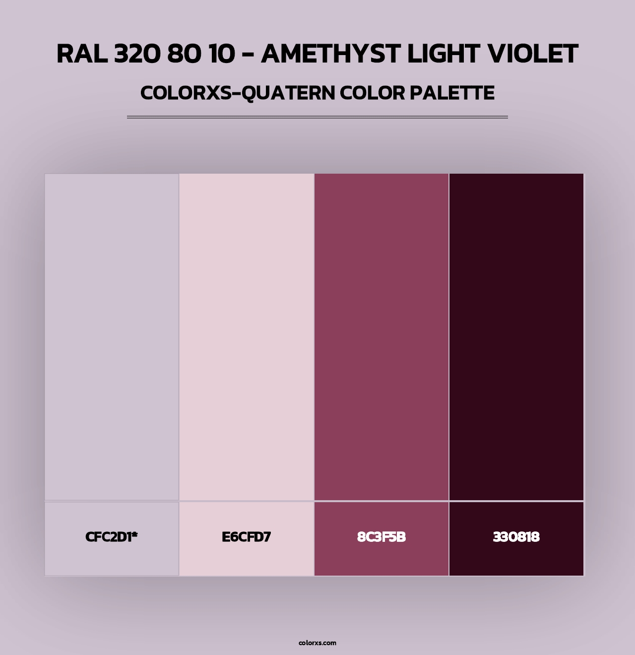 RAL 320 80 10 - Amethyst Light Violet - Colorxs Quad Palette