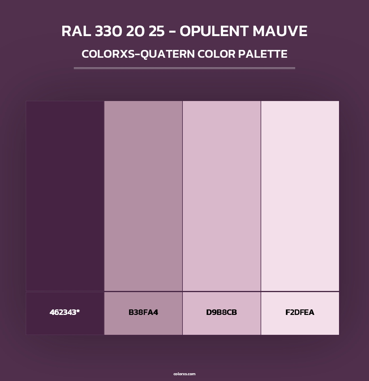 RAL 330 20 25 - Opulent Mauve - Colorxs Quad Palette