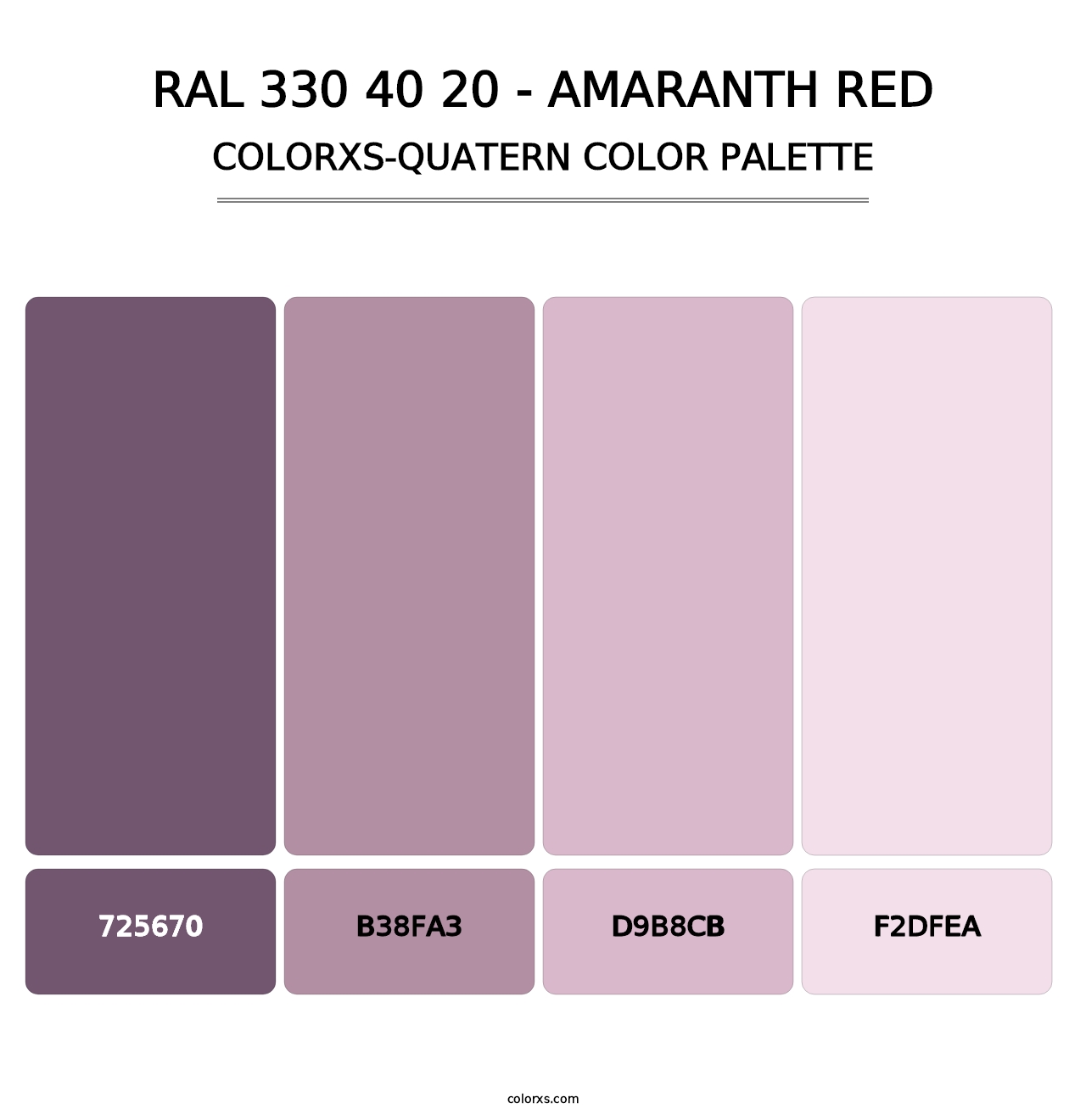 RAL 330 40 20 - Amaranth Red - Colorxs Quatern Palette