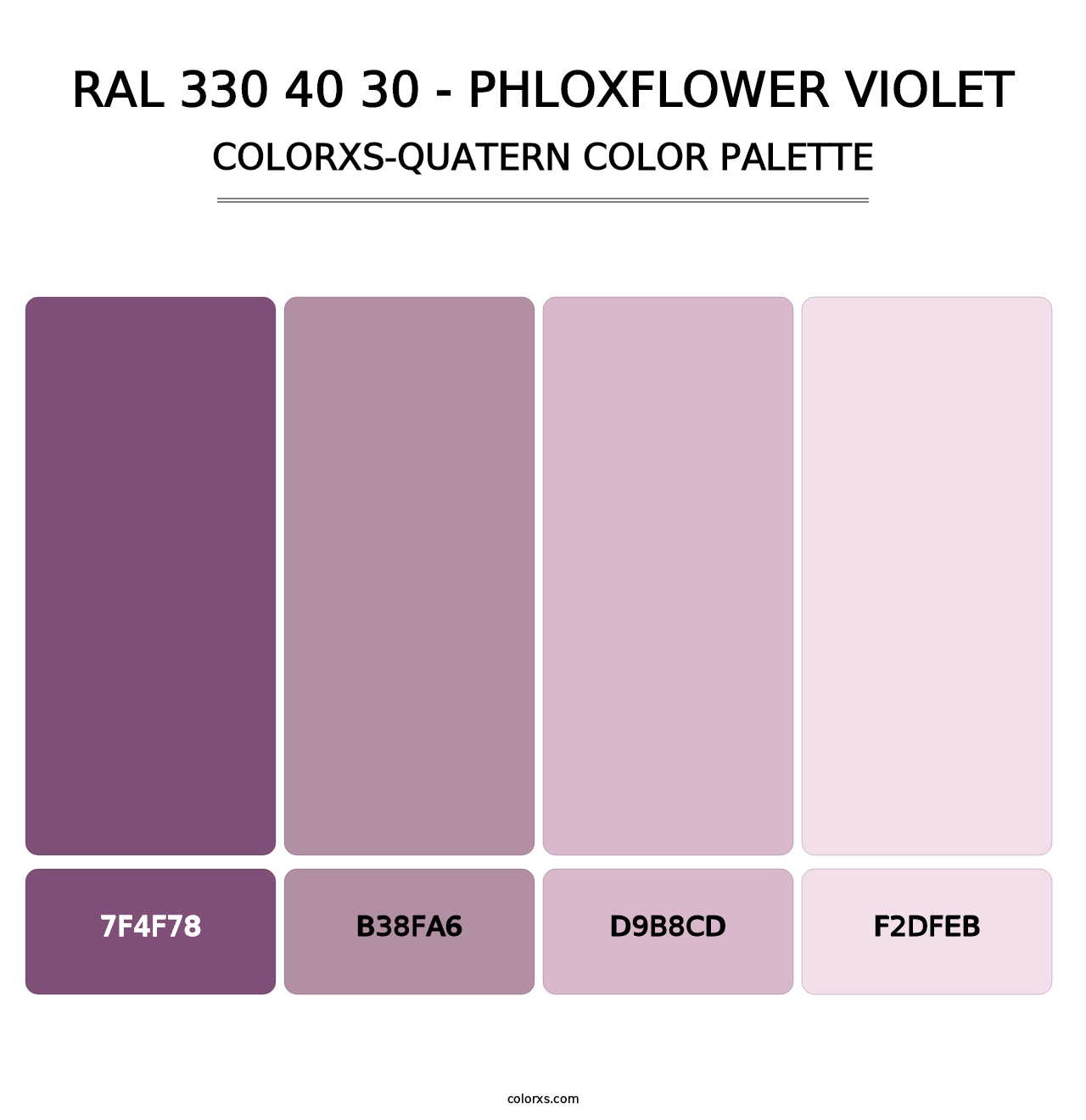 RAL 330 40 30 - Phloxflower Violet - Colorxs Quatern Palette