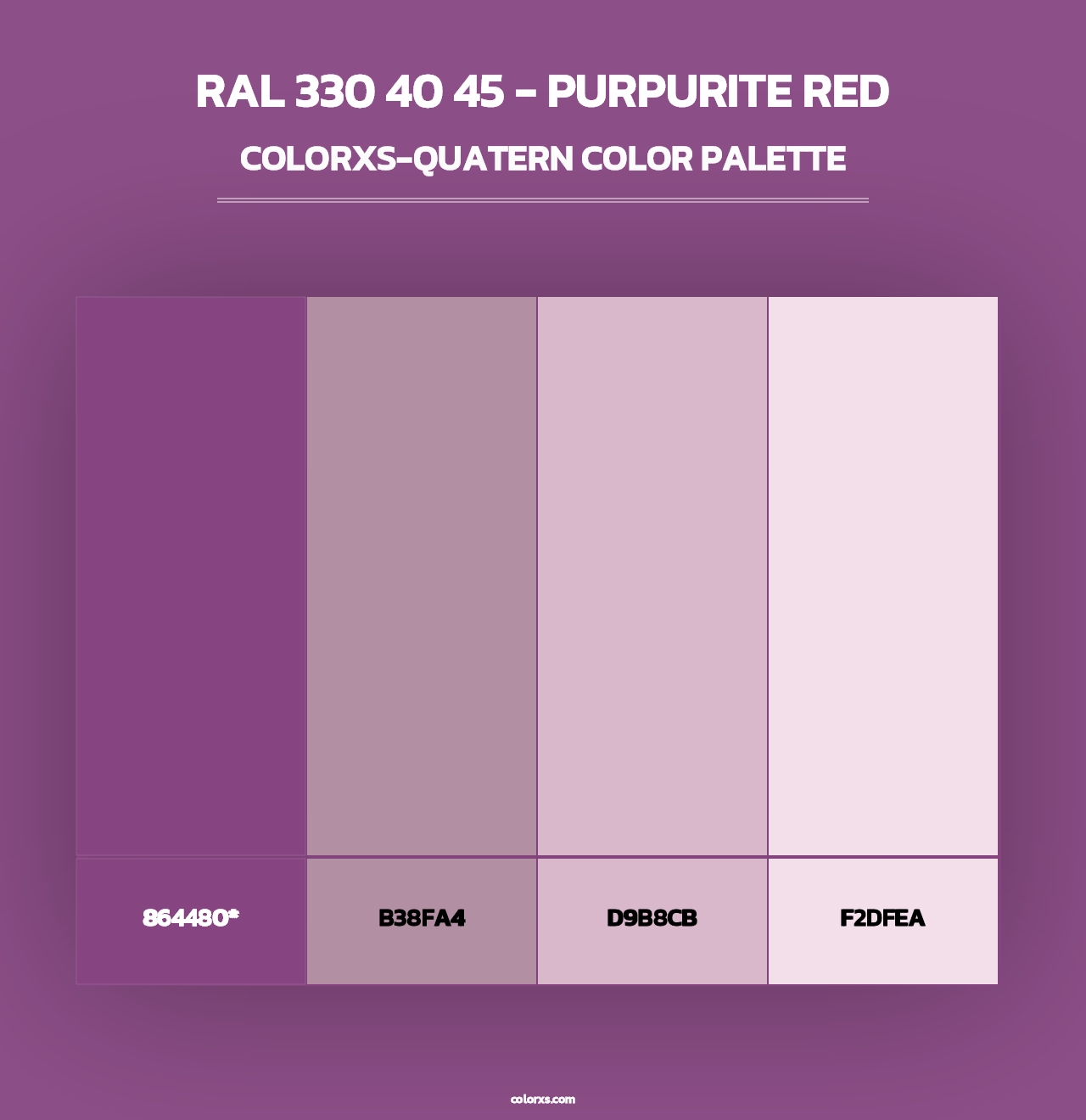 RAL 330 40 45 - Purpurite Red - Colorxs Quad Palette