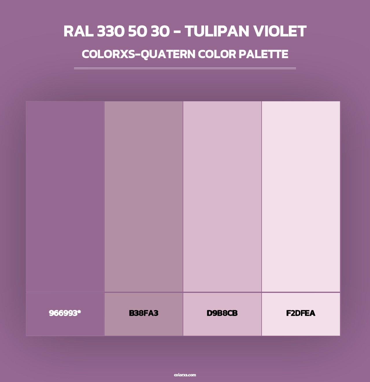 RAL 330 50 30 - Tulipan Violet - Colorxs Quad Palette