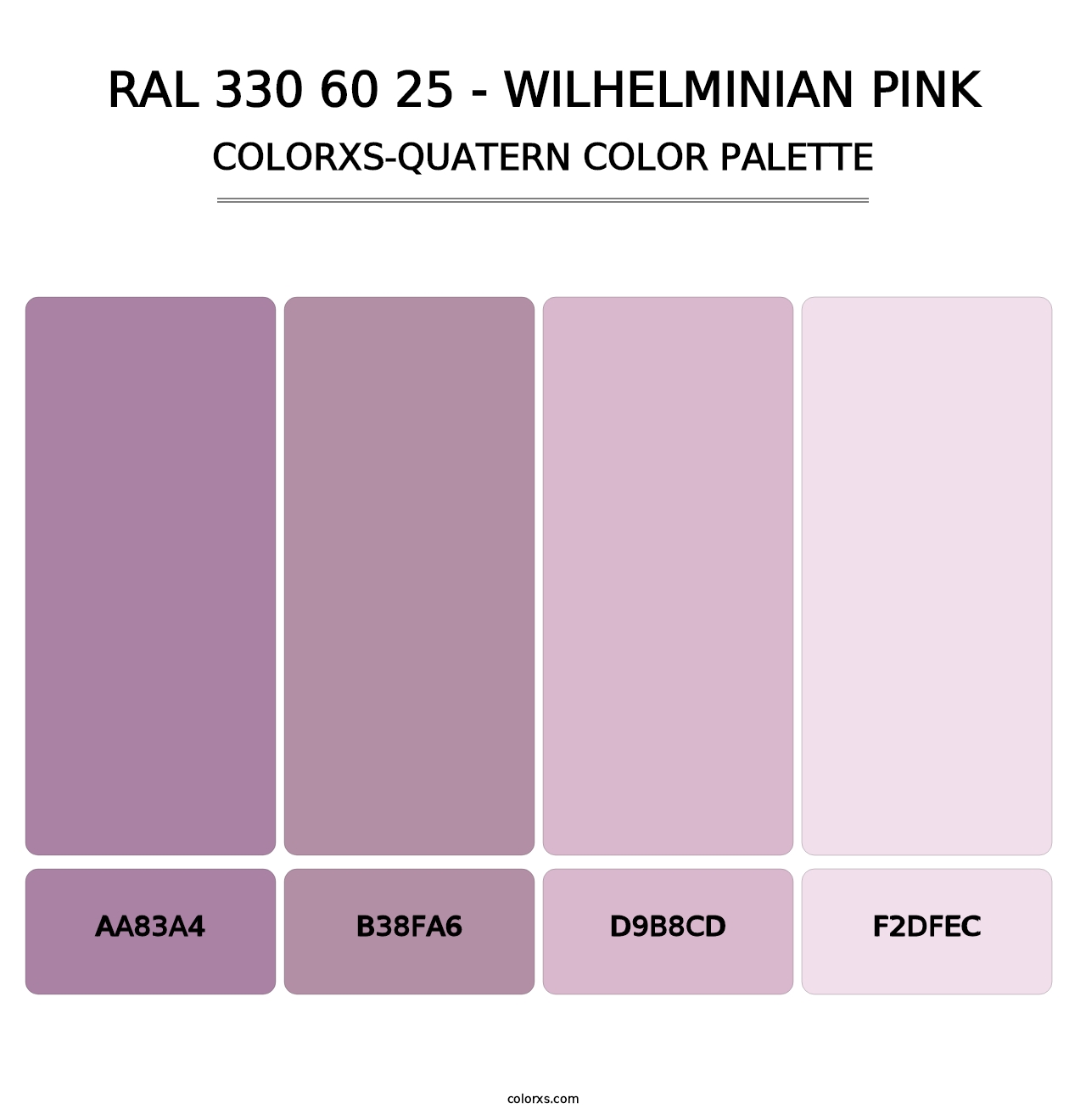 RAL 330 60 25 - Wilhelminian Pink - Colorxs Quatern Palette