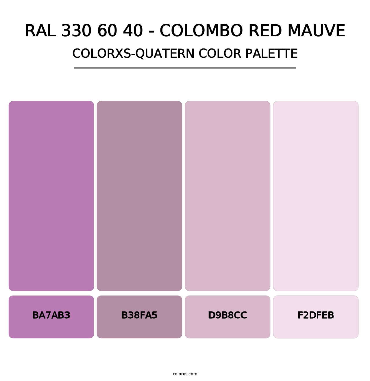 RAL 330 60 40 - Colombo Red Mauve - Colorxs Quatern Palette