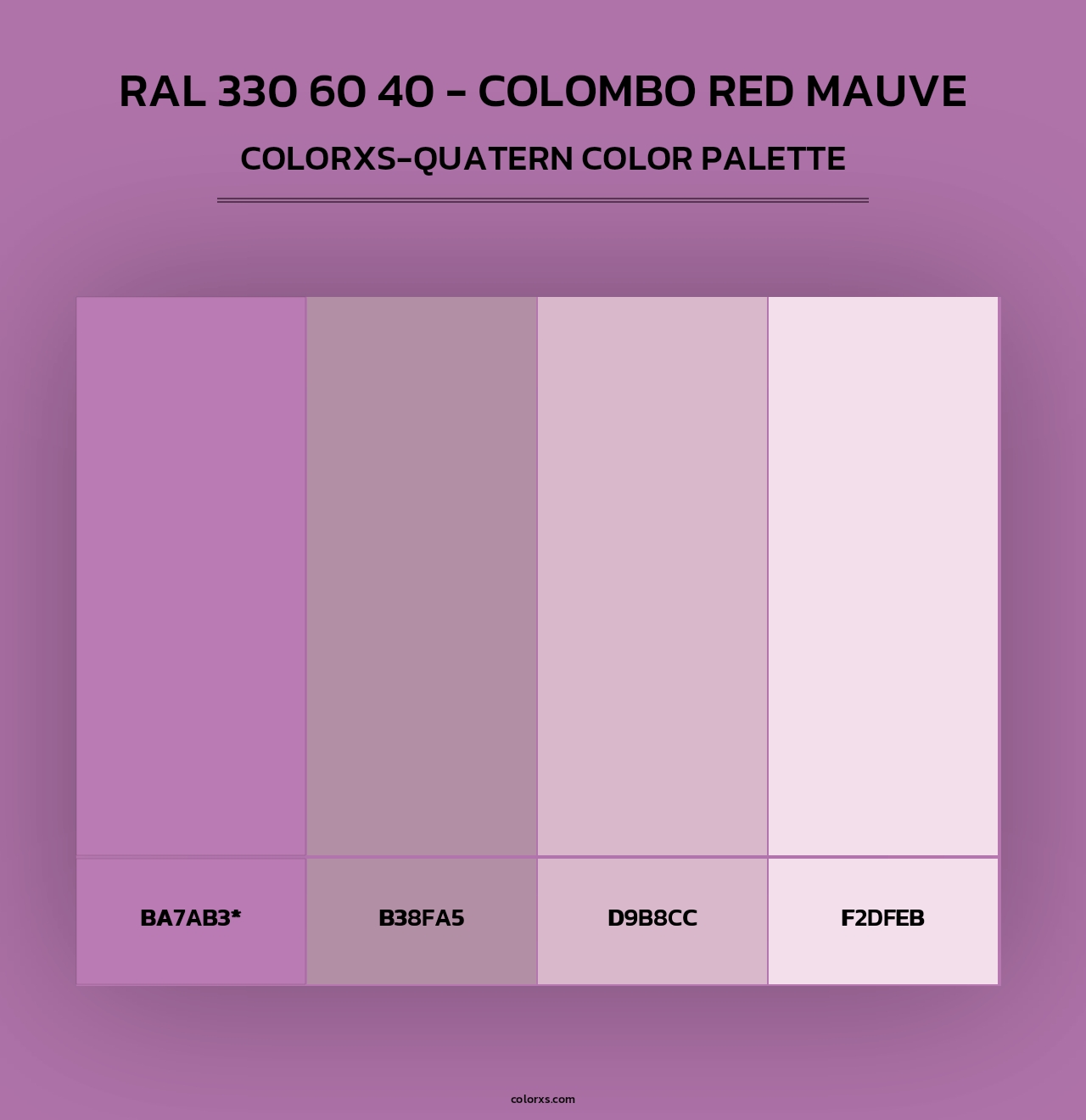 RAL 330 60 40 - Colombo Red Mauve - Colorxs Quad Palette