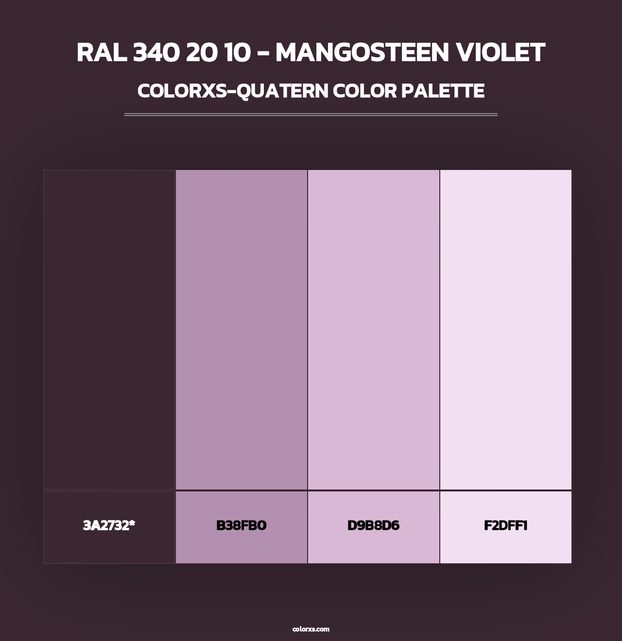 RAL 340 20 10 - Mangosteen Violet - Colorxs Quad Palette