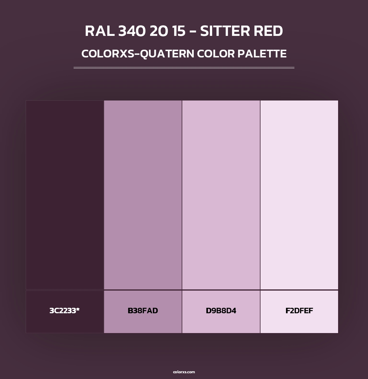RAL 340 20 15 - Sitter Red - Colorxs Quad Palette