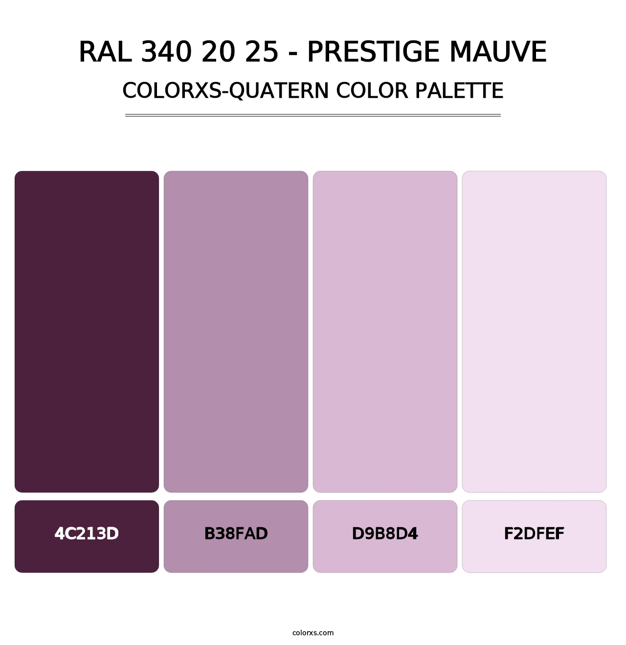 RAL 340 20 25 - Prestige Mauve - Colorxs Quatern Palette
