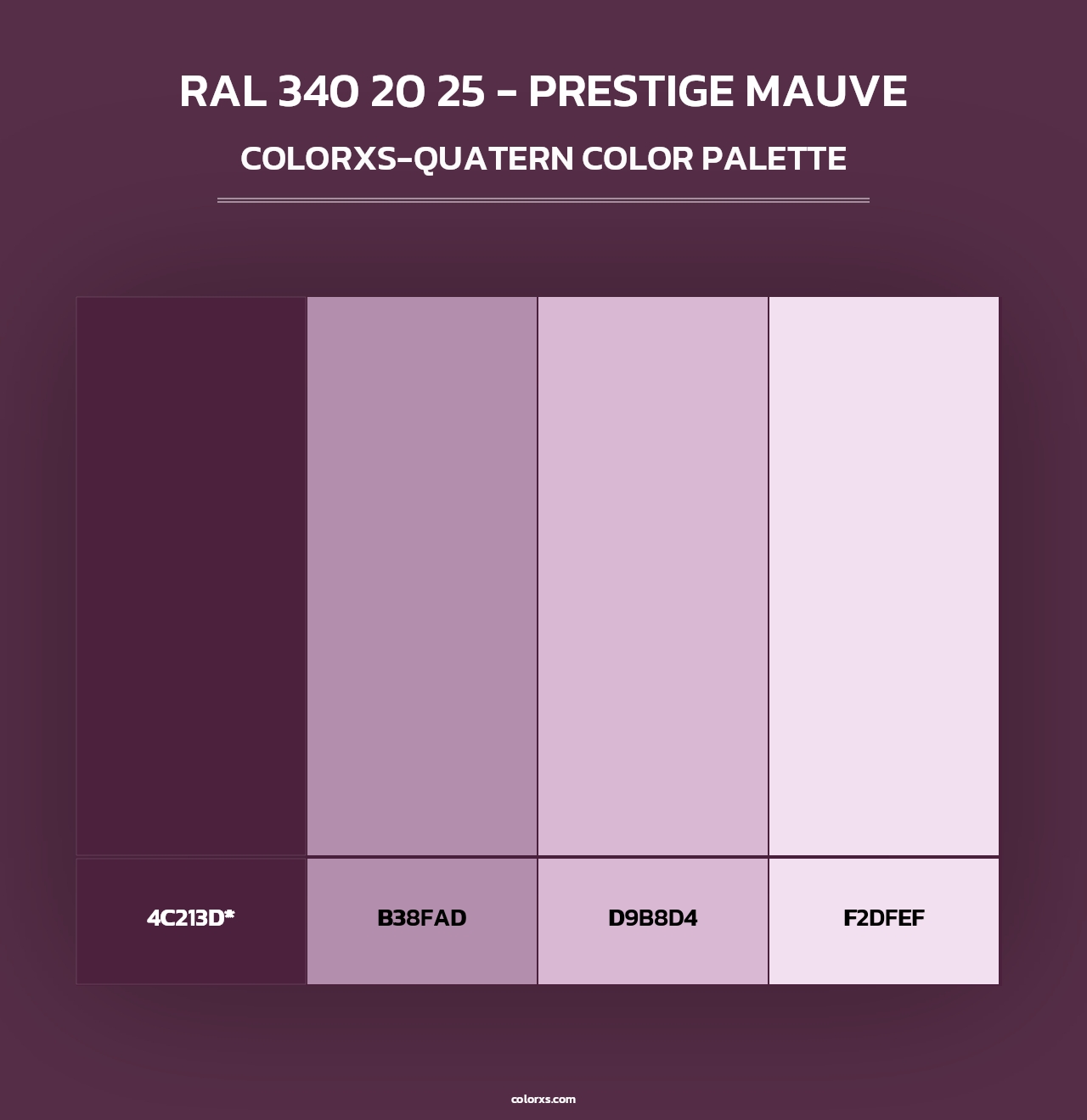 RAL 340 20 25 - Prestige Mauve - Colorxs Quad Palette