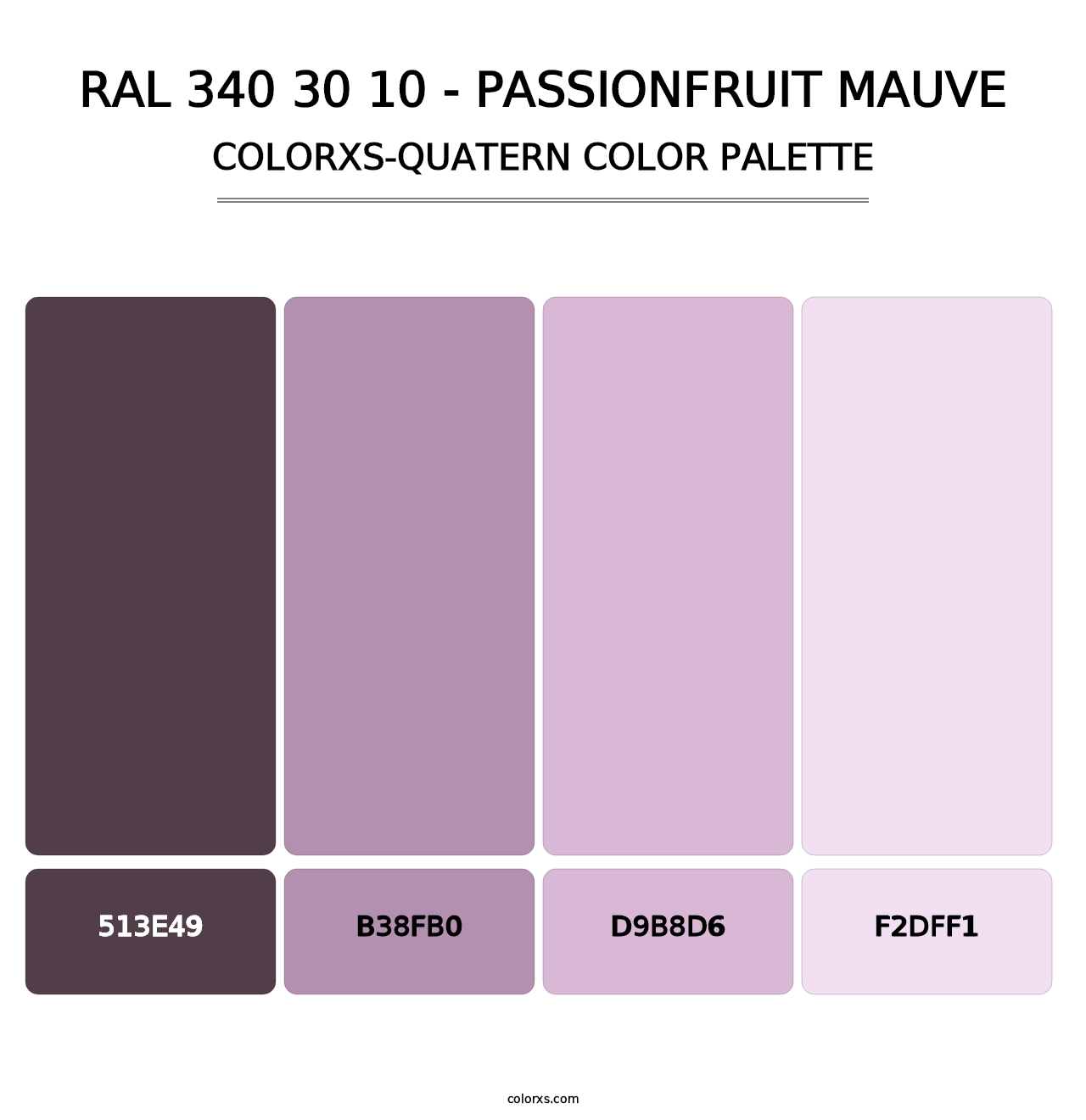RAL 340 30 10 - Passionfruit Mauve - Colorxs Quatern Palette