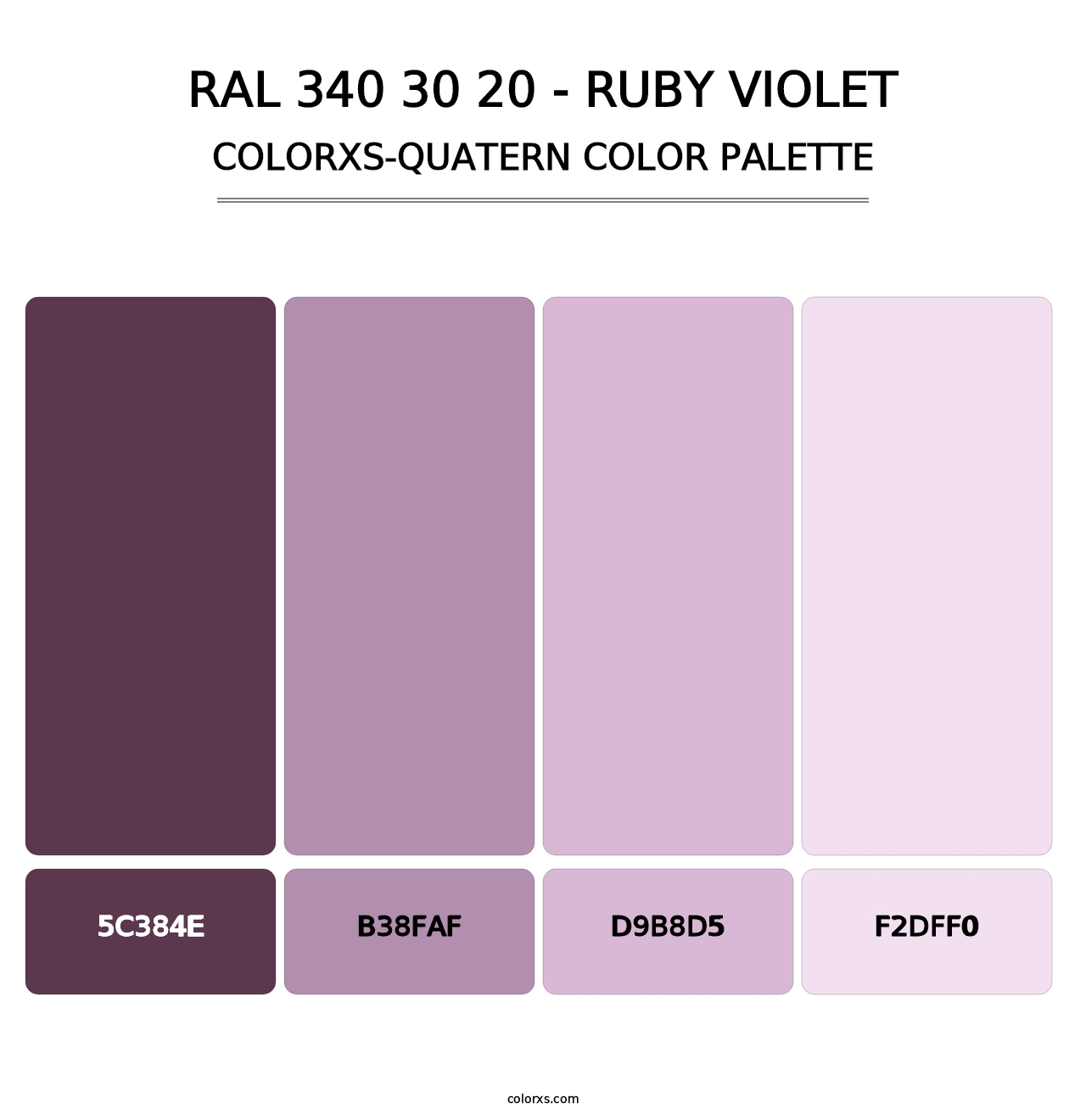 RAL 340 30 20 - Ruby Violet - Colorxs Quatern Palette