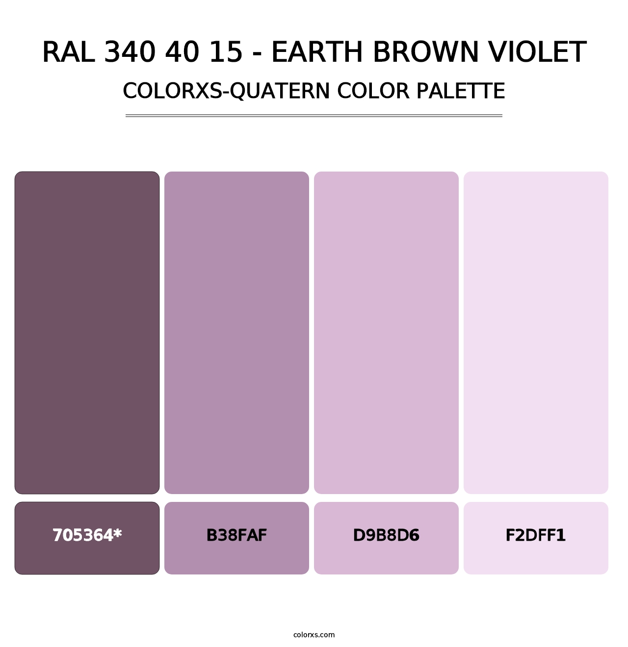 RAL 340 40 15 - Earth Brown Violet - Colorxs Quatern Palette