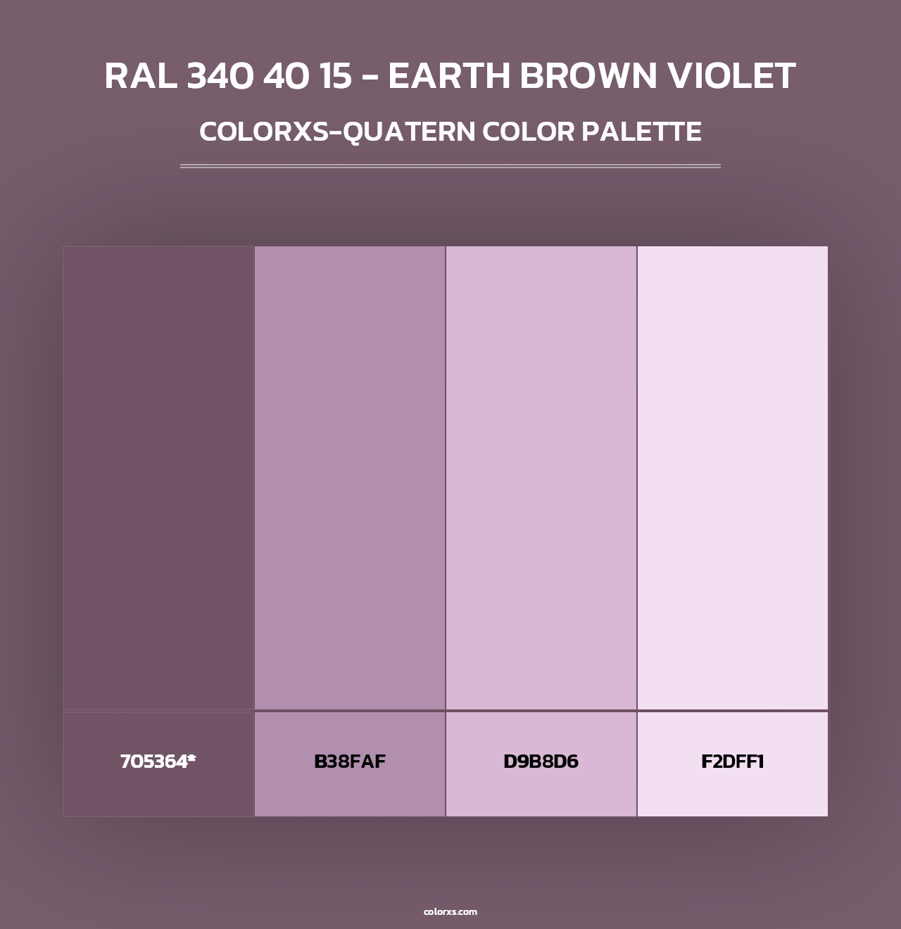 RAL 340 40 15 - Earth Brown Violet - Colorxs Quad Palette