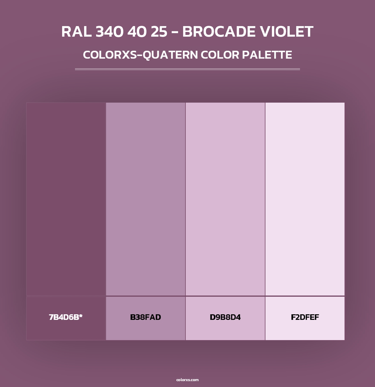 RAL 340 40 25 - Brocade Violet - Colorxs Quad Palette