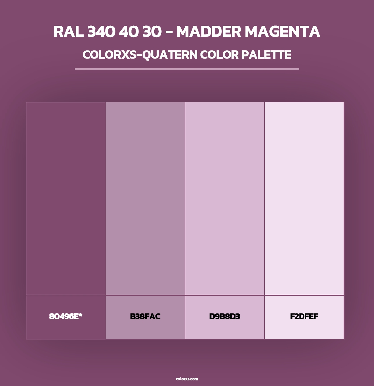 RAL 340 40 30 - Madder Magenta - Colorxs Quad Palette