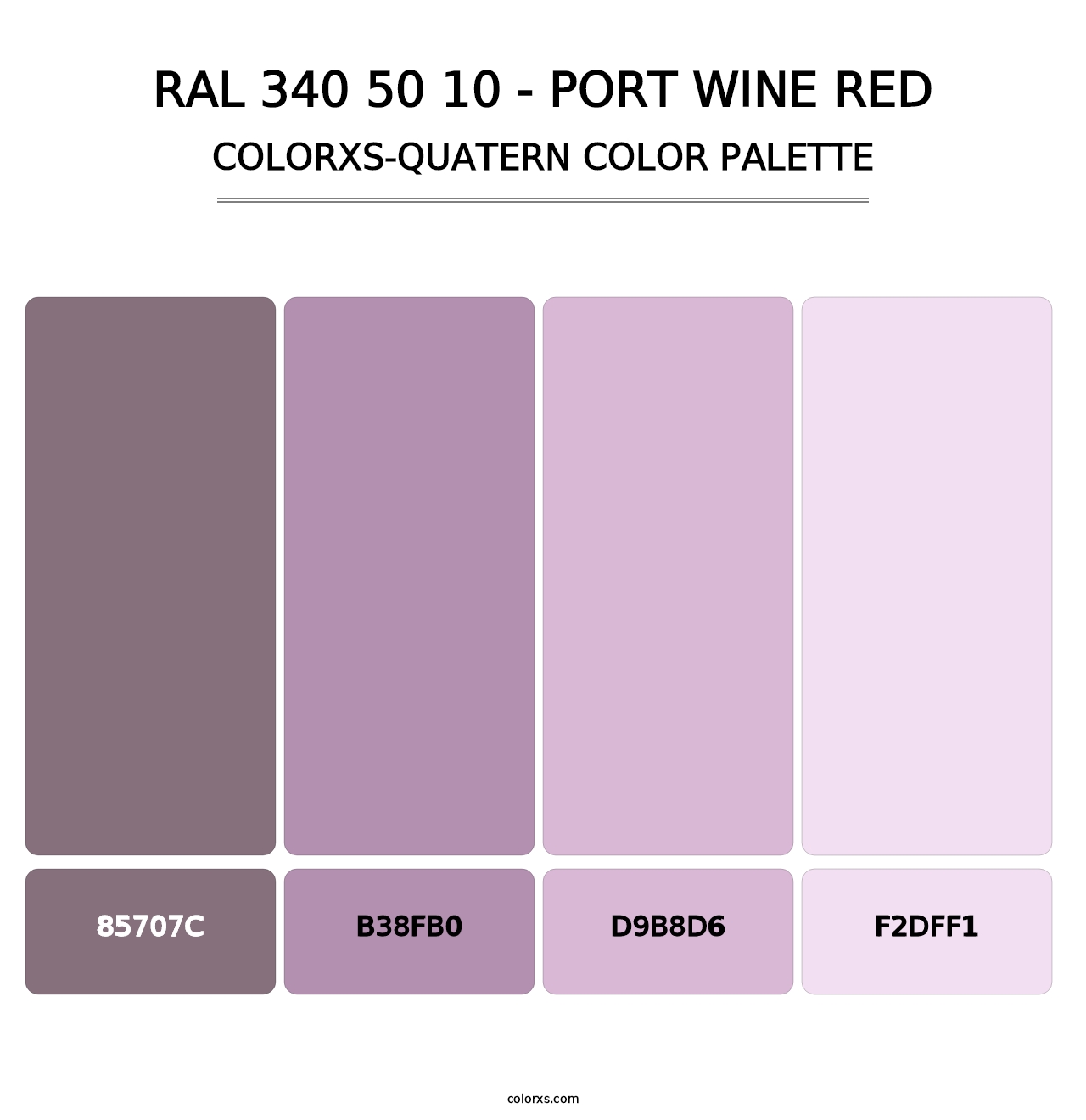 RAL 340 50 10 - Port Wine Red - Colorxs Quatern Palette