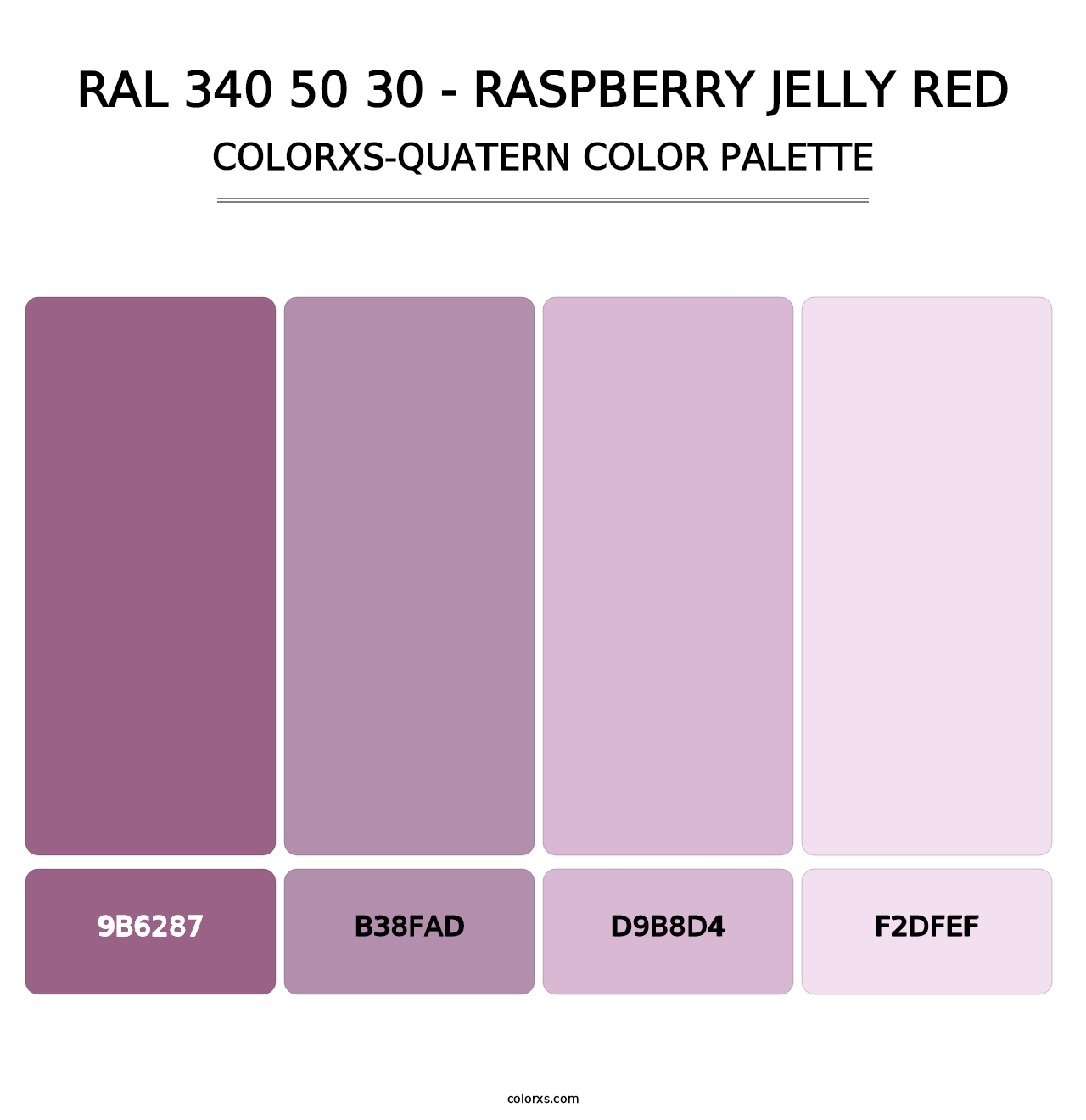 RAL 340 50 30 - Raspberry Jelly Red - Colorxs Quatern Palette