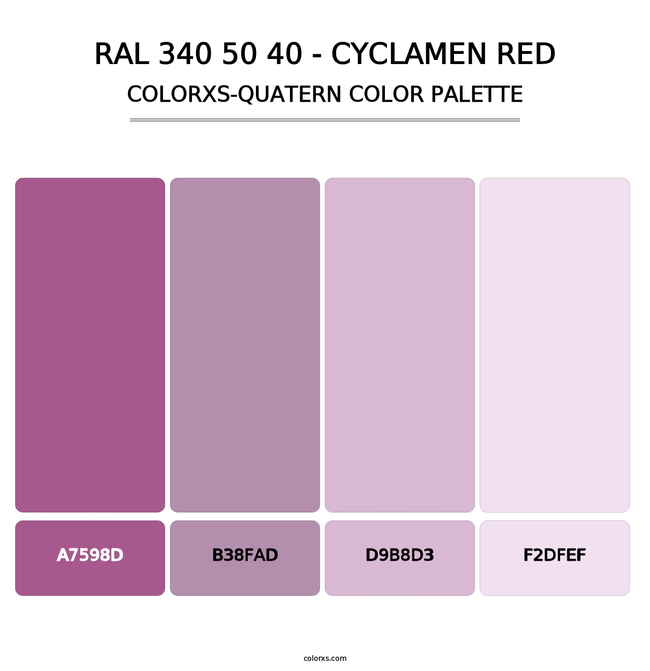 RAL 340 50 40 - Cyclamen Red - Colorxs Quatern Palette