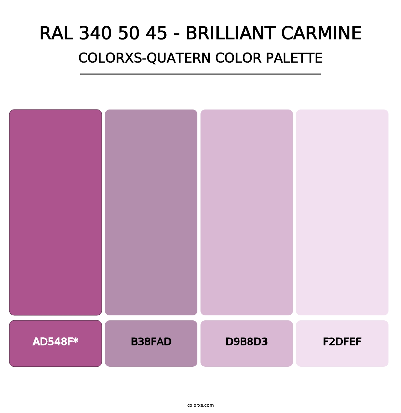 RAL 340 50 45 - Brilliant Carmine - Colorxs Quatern Palette